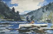 Winslow Homer Hudson River - Logging (mk44) France oil painting artist